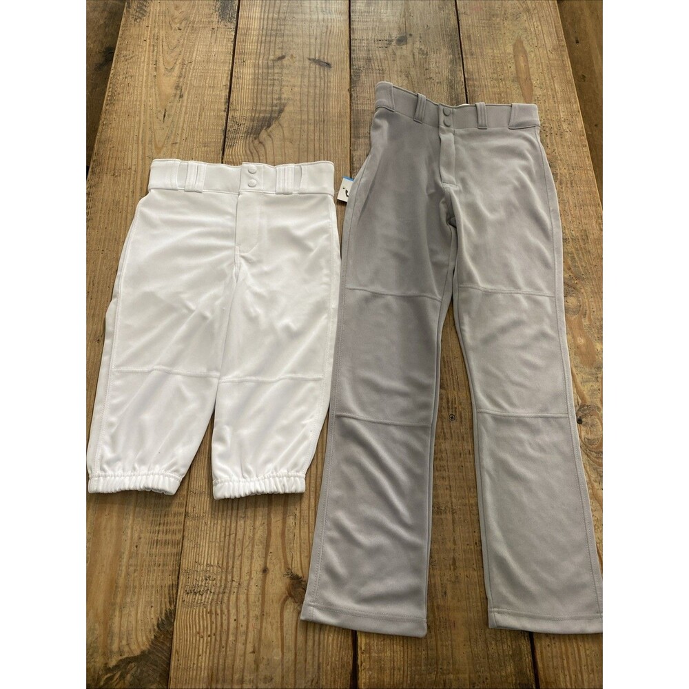LOT of 2 Baseball Pants White & Gray  Crown 2.0 Knicker, NWT Easton Youth L